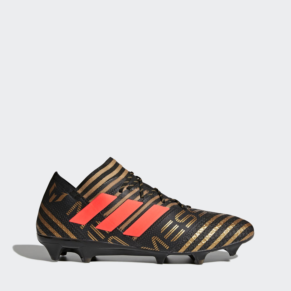 Adidas Nemeziz Messi 17.1 Firm Ground - ποδοσφαιρικα παπουτσια ανδρικα - Μαυρα/Κοκκινα/Χρυσο Χρωμα,Μ